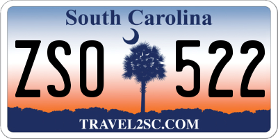 SC license plate ZSO522