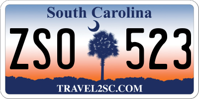 SC license plate ZSO523