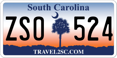 SC license plate ZSO524
