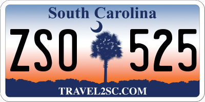 SC license plate ZSO525