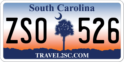 SC license plate ZSO526