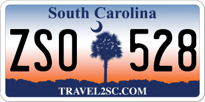 SC license plate ZSO528