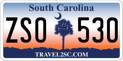 SC license plate ZSO530