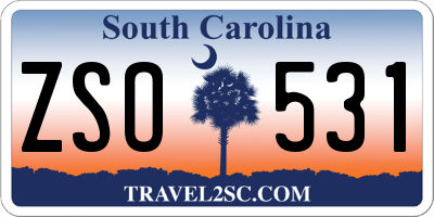 SC license plate ZSO531
