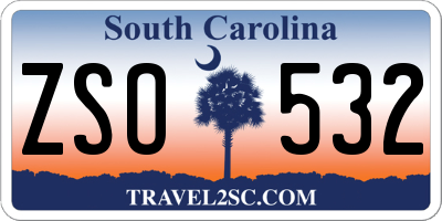 SC license plate ZSO532