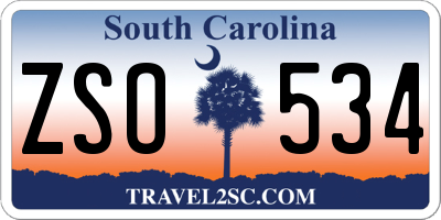 SC license plate ZSO534