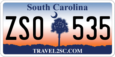 SC license plate ZSO535