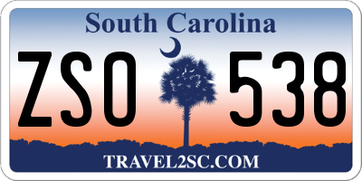 SC license plate ZSO538