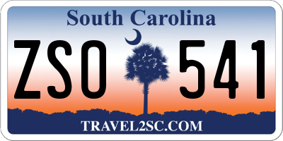 SC license plate ZSO541