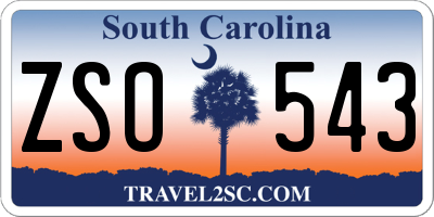 SC license plate ZSO543
