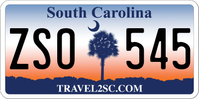 SC license plate ZSO545