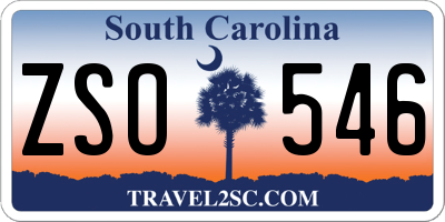 SC license plate ZSO546