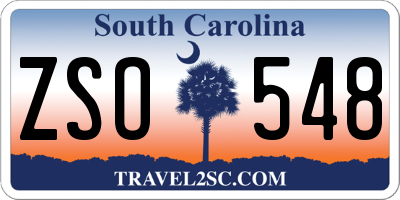 SC license plate ZSO548