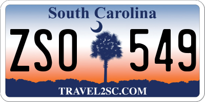 SC license plate ZSO549