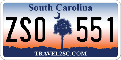 SC license plate ZSO551