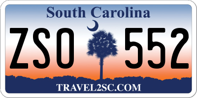 SC license plate ZSO552