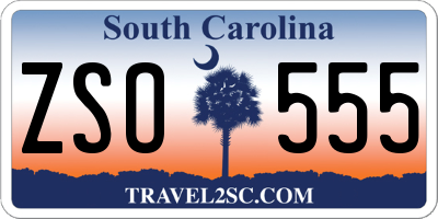 SC license plate ZSO555