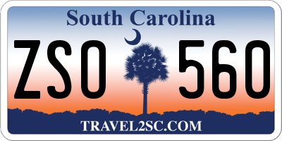 SC license plate ZSO560