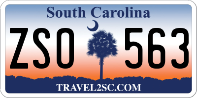 SC license plate ZSO563