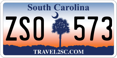 SC license plate ZSO573