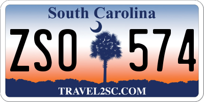SC license plate ZSO574