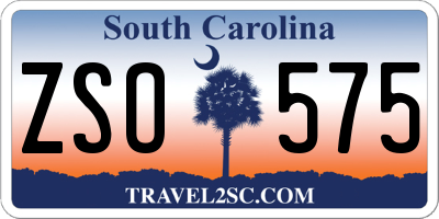 SC license plate ZSO575