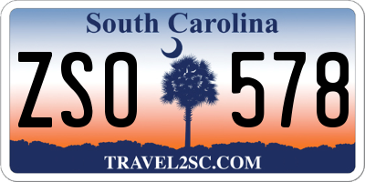 SC license plate ZSO578