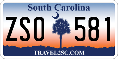 SC license plate ZSO581