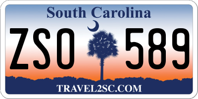 SC license plate ZSO589