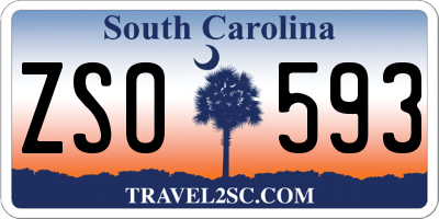 SC license plate ZSO593