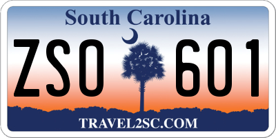 SC license plate ZSO601