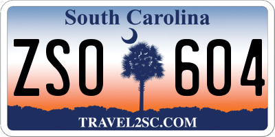 SC license plate ZSO604