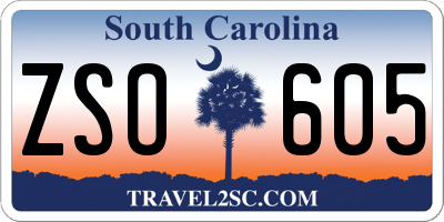 SC license plate ZSO605