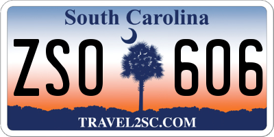 SC license plate ZSO606