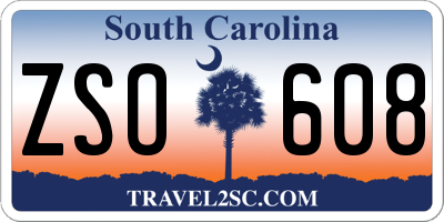SC license plate ZSO608