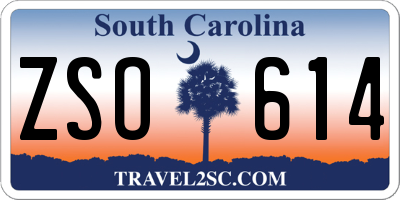 SC license plate ZSO614