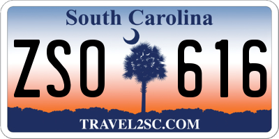 SC license plate ZSO616