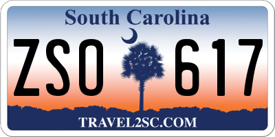SC license plate ZSO617