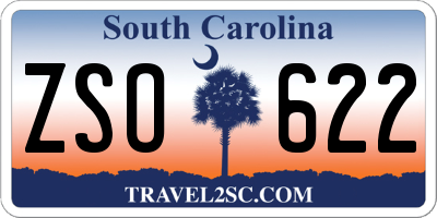 SC license plate ZSO622