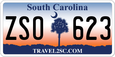 SC license plate ZSO623