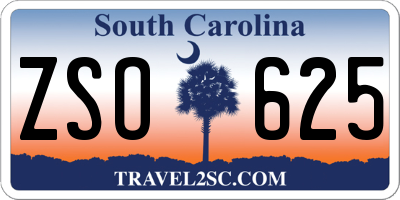SC license plate ZSO625
