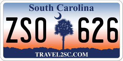 SC license plate ZSO626