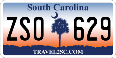 SC license plate ZSO629