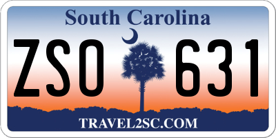 SC license plate ZSO631