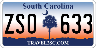 SC license plate ZSO633
