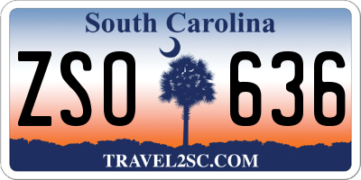 SC license plate ZSO636
