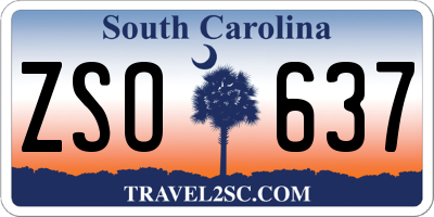 SC license plate ZSO637