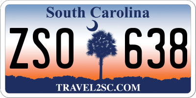 SC license plate ZSO638