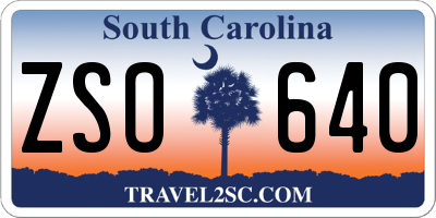 SC license plate ZSO640