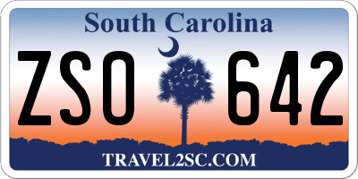 SC license plate ZSO642